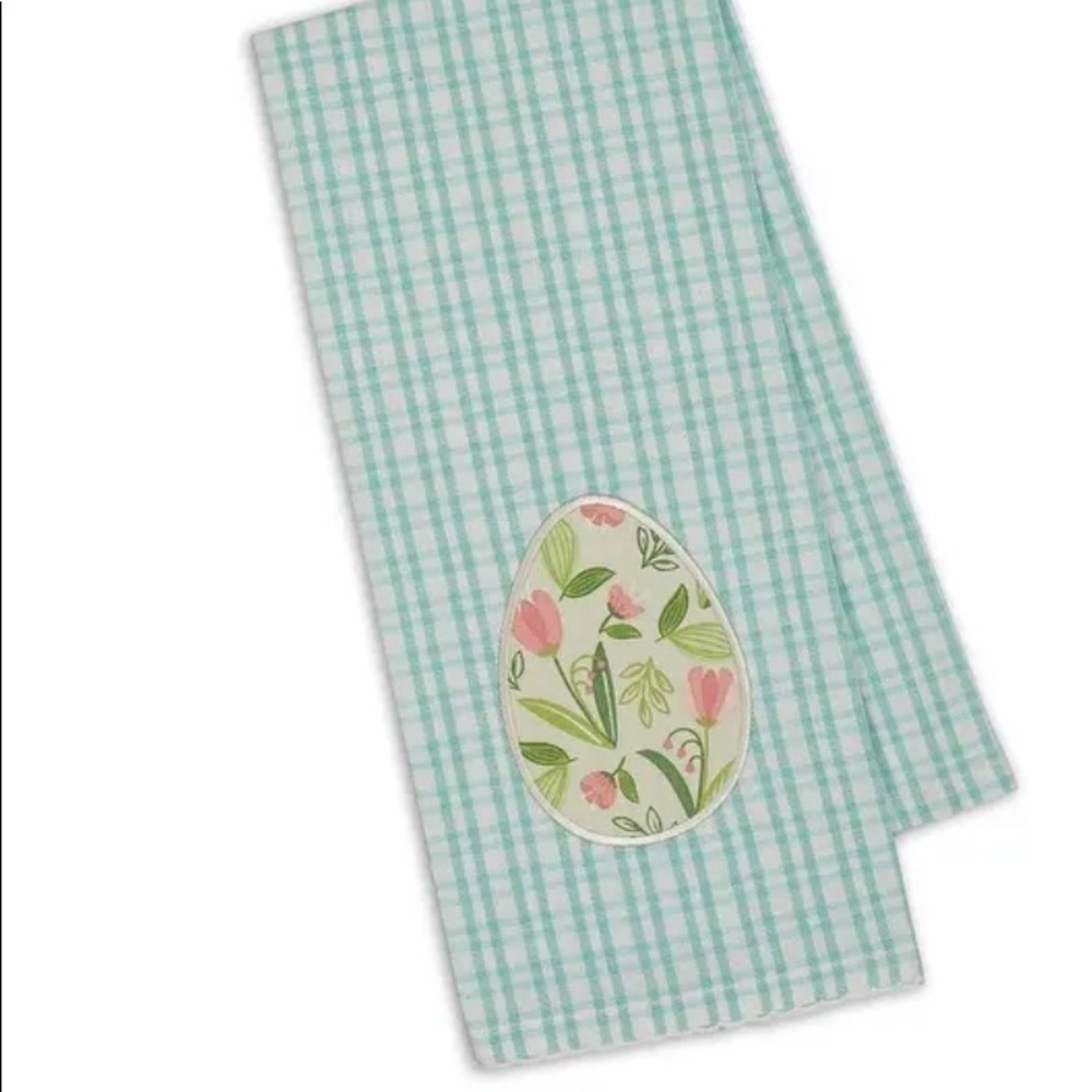 Spring dish towel-egg with tulips
